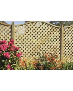 Curved Diamond Wooden Lattice Trellis Fence Panel