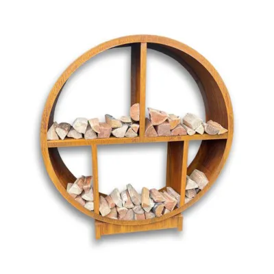Corten Steel Log Store - Round