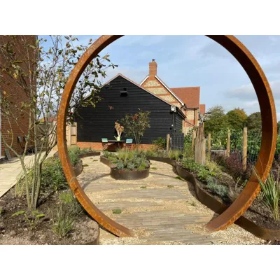 Garden Moongate Ring - Corten Steel