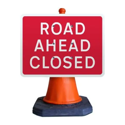 Road Ahead Closed Cone Sign