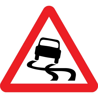 Slippery – Metal Road Sign Slippery – Metal Road Sign